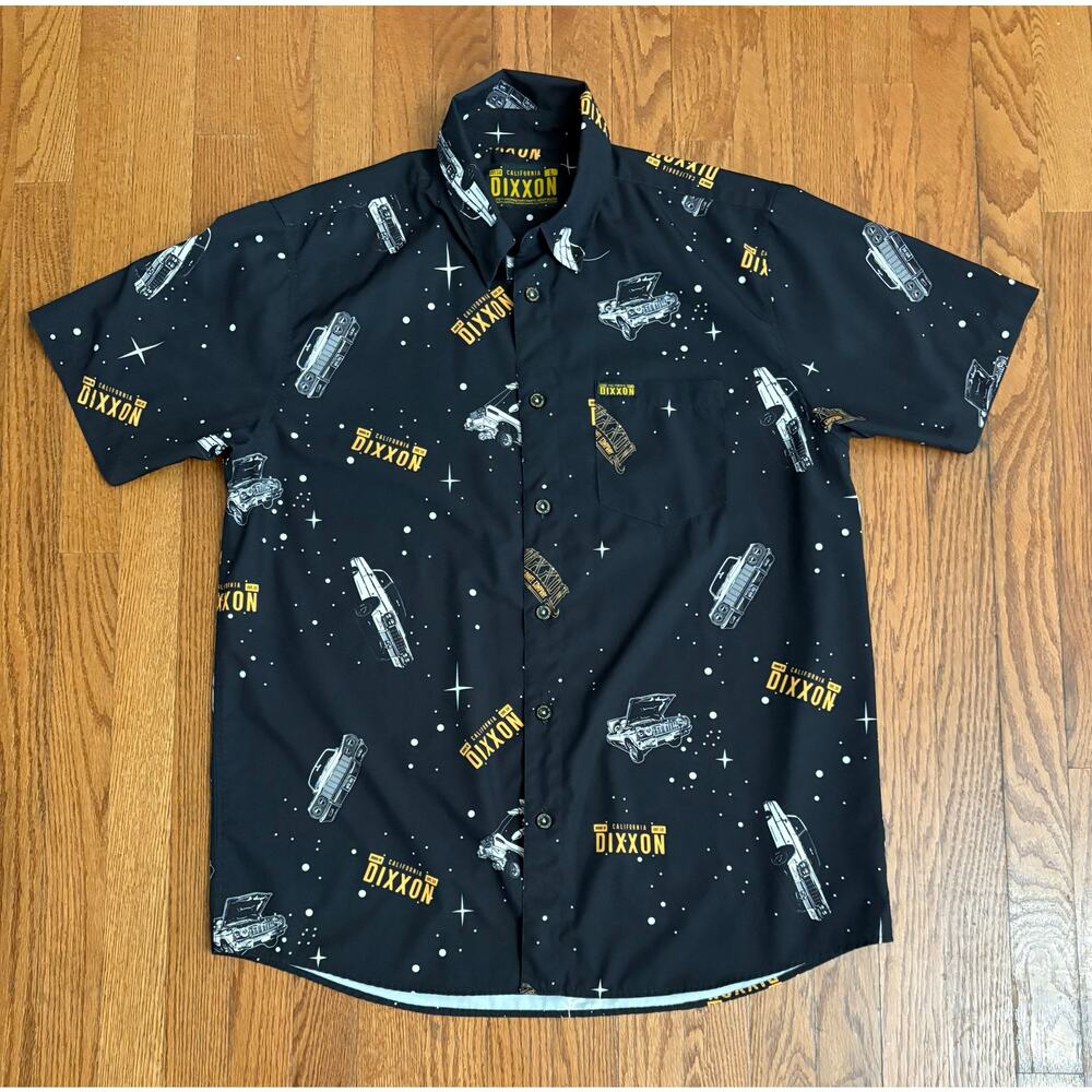 Dixxon "California" Men's Button‎ Up Shirt- Low Rider- Black- Size Large- EUC